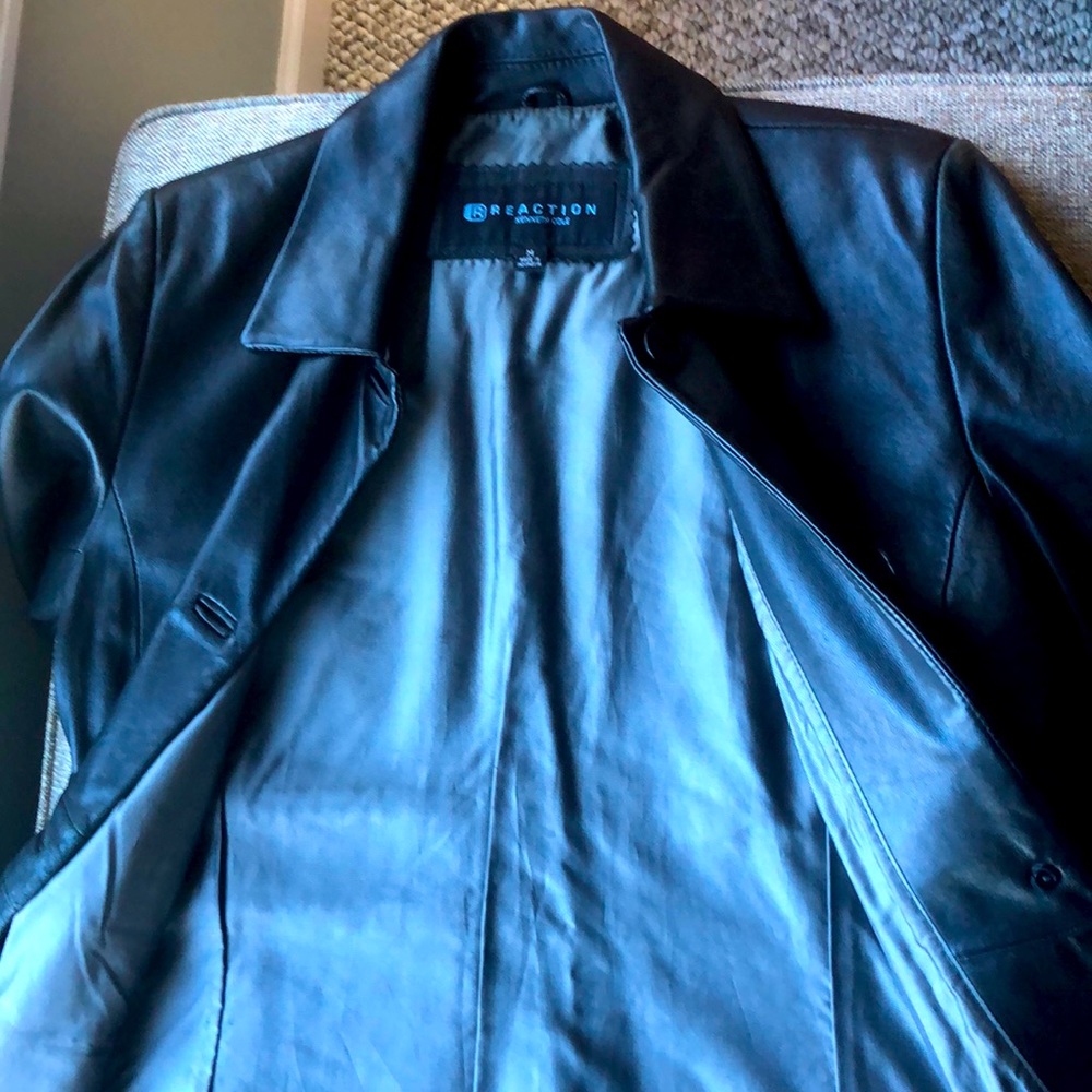 Black leather coat